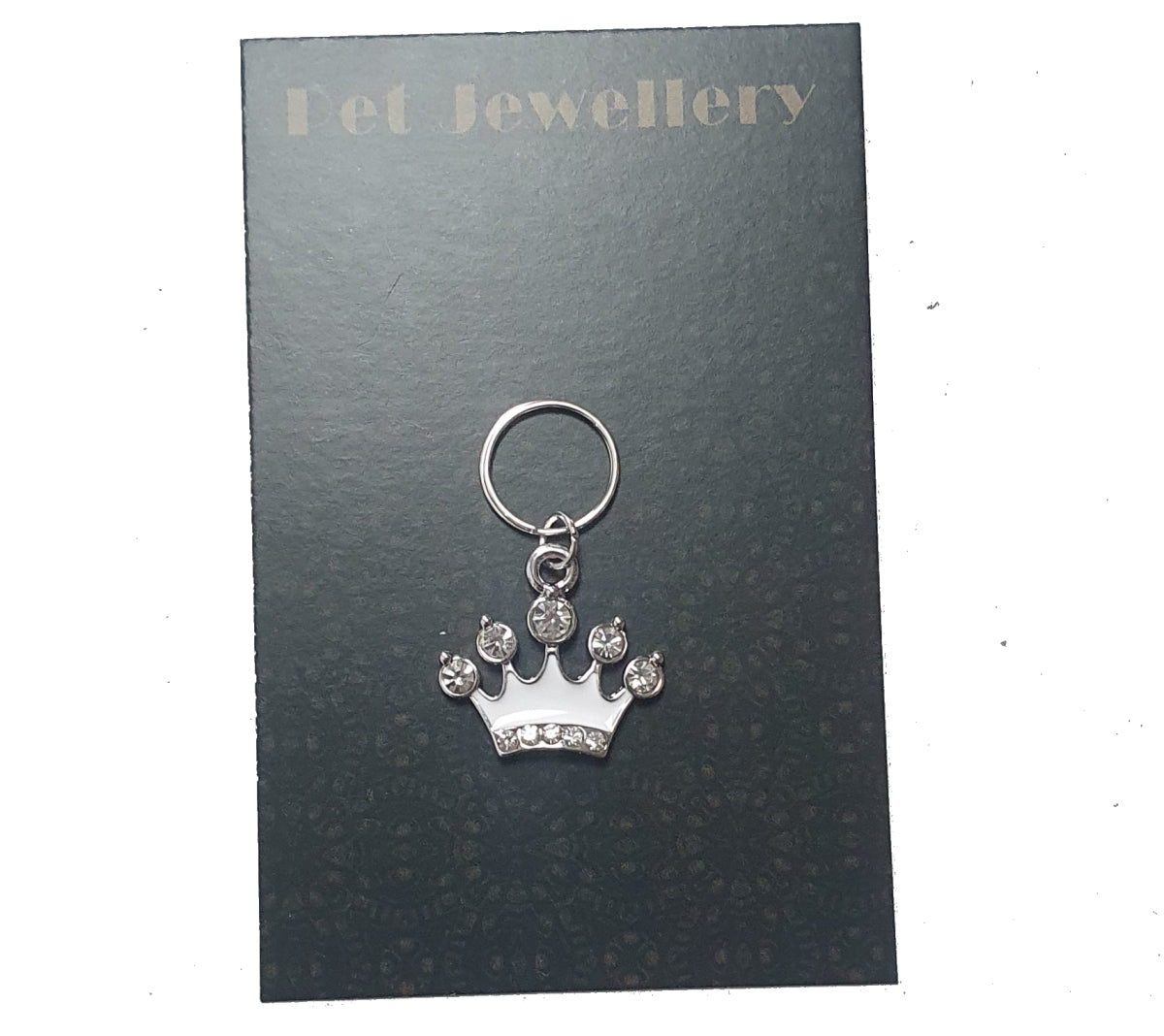 White Crown Small Pet Collar Charm