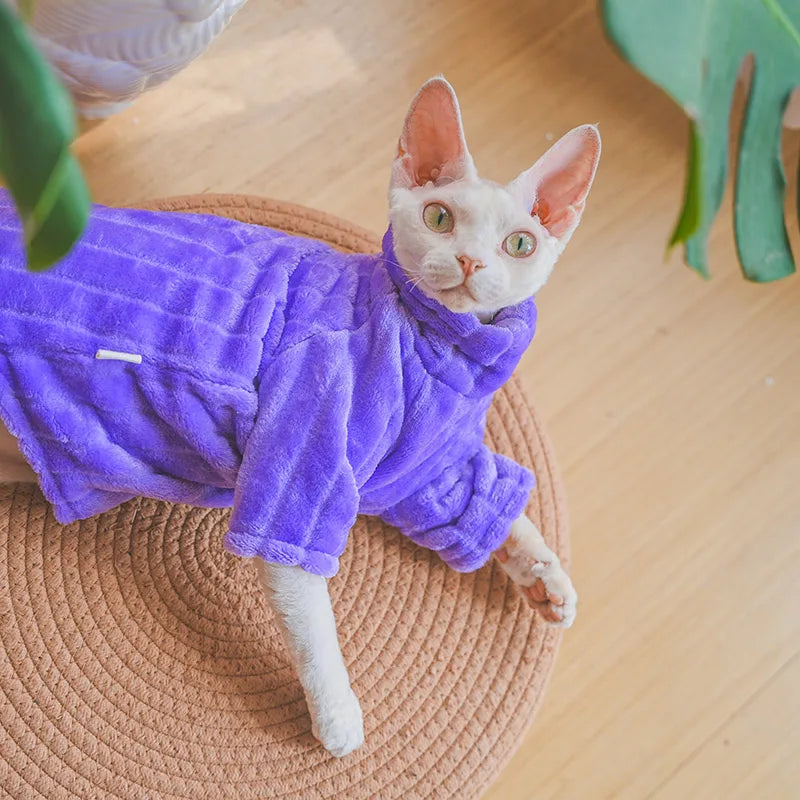 Deluxe Sphynx Cat Striped Fleece