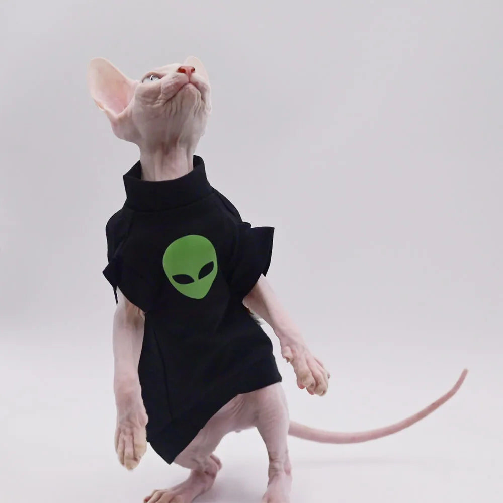 Alien Sphynx Cat T-Shirt - Black