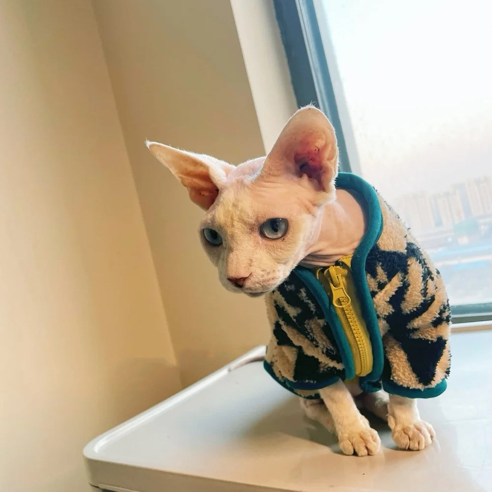 Winter Fleece Sphynx Cat Jacket