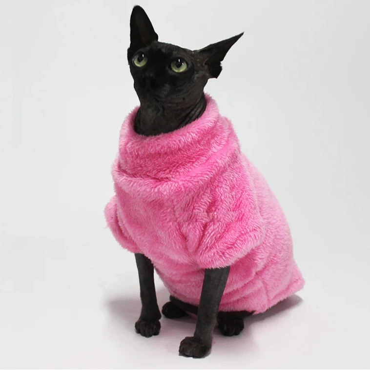 Pretty Pullover Fleece Sphynx Cat Tops