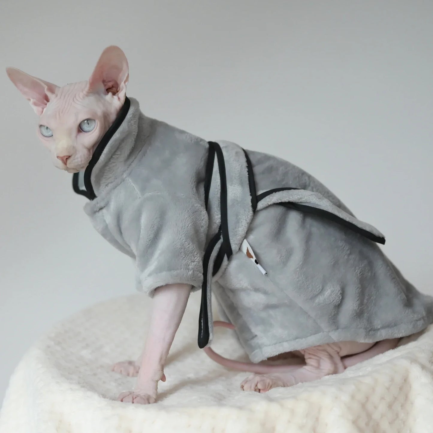 Samaurai Sphynx Cat Fleece Bath & Bed Robe