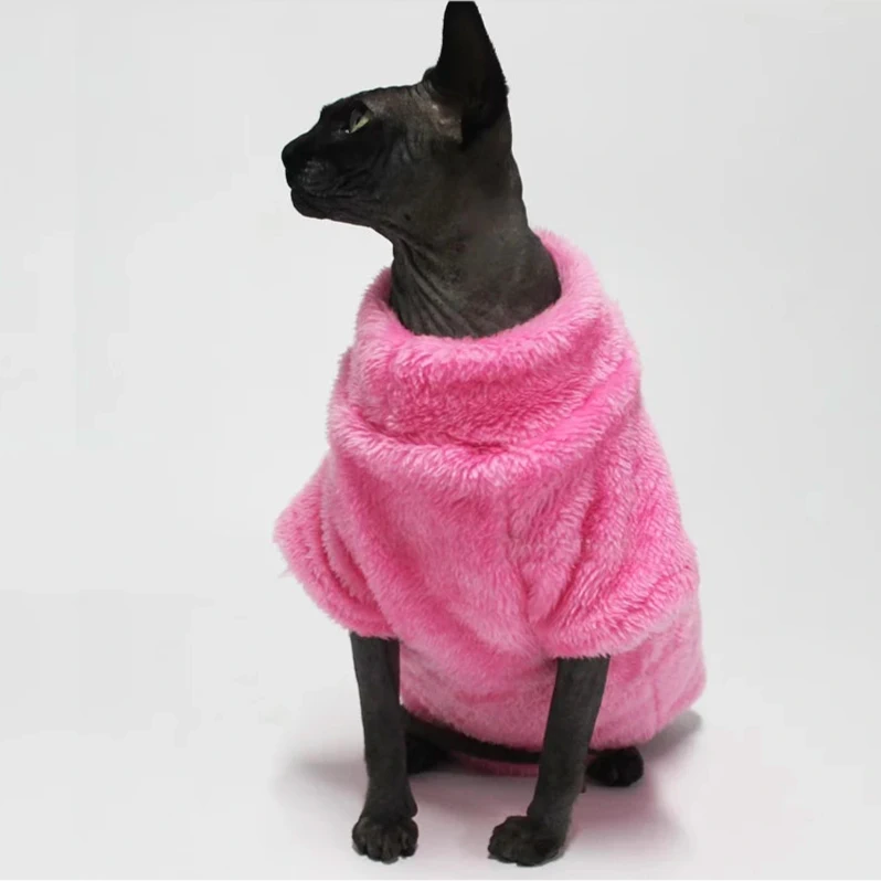 Pretty Pullover Fleece Sphynx Cat Tops