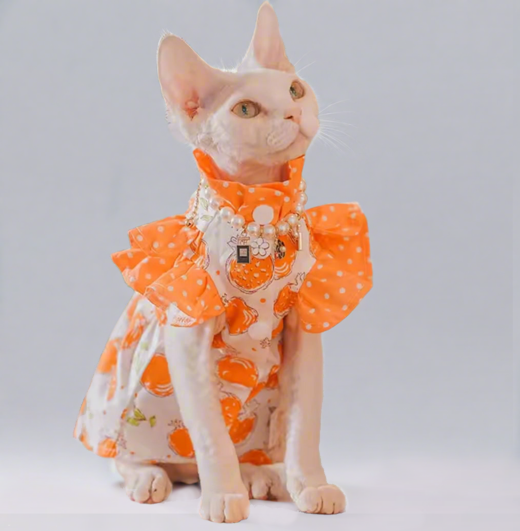 Pomegranate Fruit Sphynx Cat Dress -xs