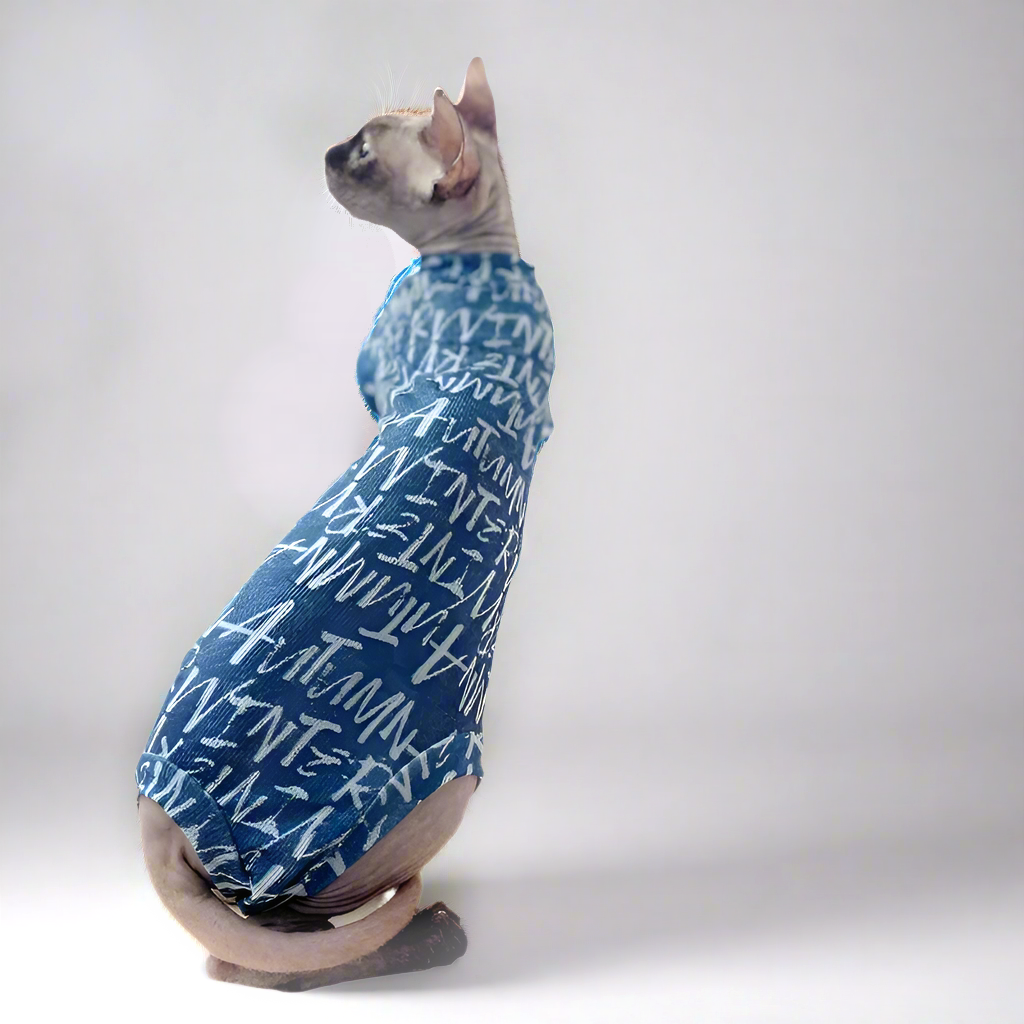 Graffiti Cat Four-Legged Jumpsuit Vest