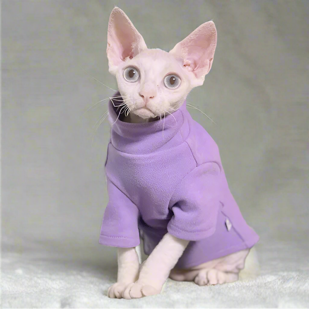 Large Sphynx Cat Fleece - Lilac Size