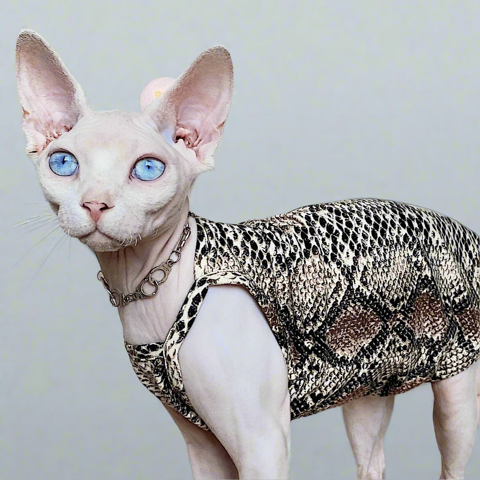 Vegan Snakeskin Sphynx Cat Vest