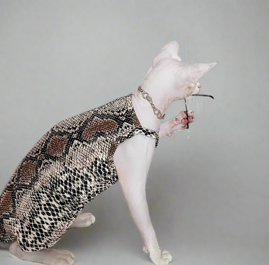 Vegan Snakeskin Sphynx Cat Vest