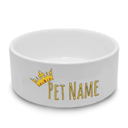 Personalised Cat Bowl with Crown Design Image 1