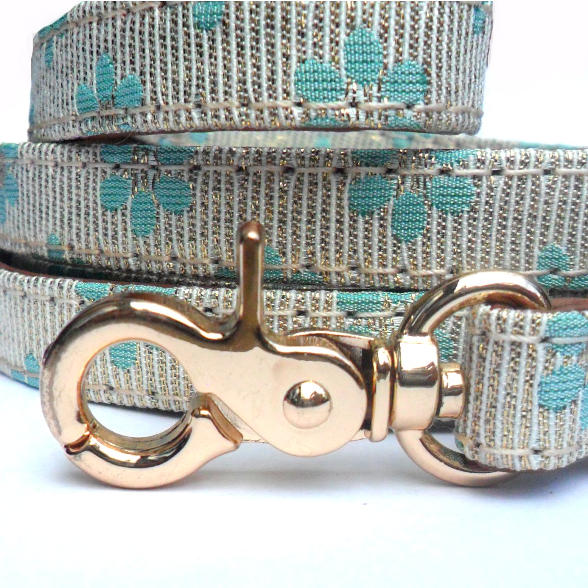 Dog Leads Flower Fabric Dog Leads - Blue - Prince & Princess Designer Petwear