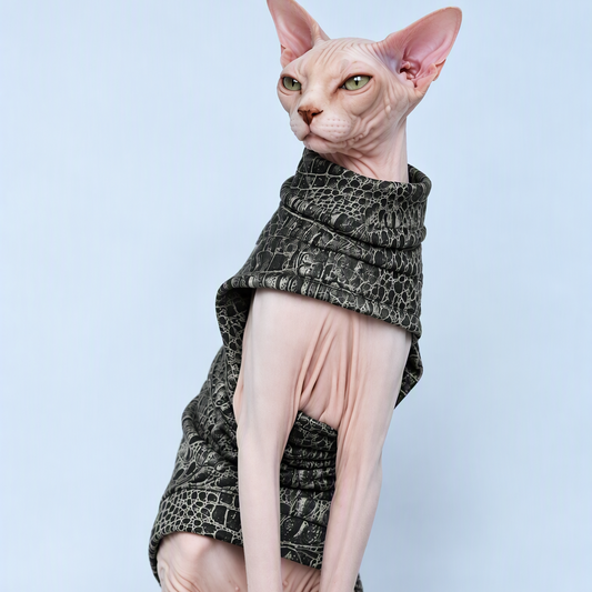 SALE Croc Print One Hole Sphynx Cat Top Large