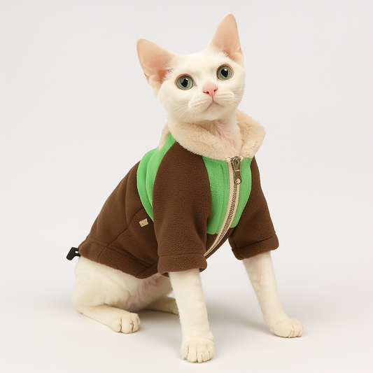 Lambswool-style Sphynx Cat Fleece Jacket