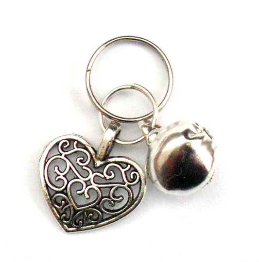 Charms Filigree Heart Bell Pet Charm - Prince & Princess Designer Petwear 