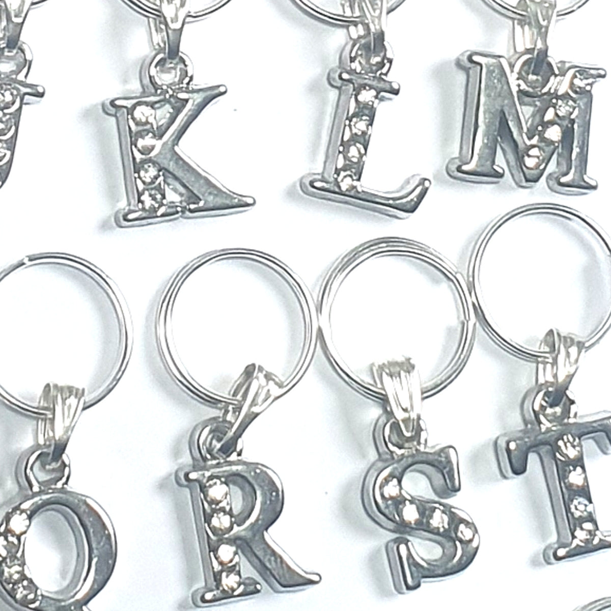 Small Silver A-Z Letter Cat Collar Charms