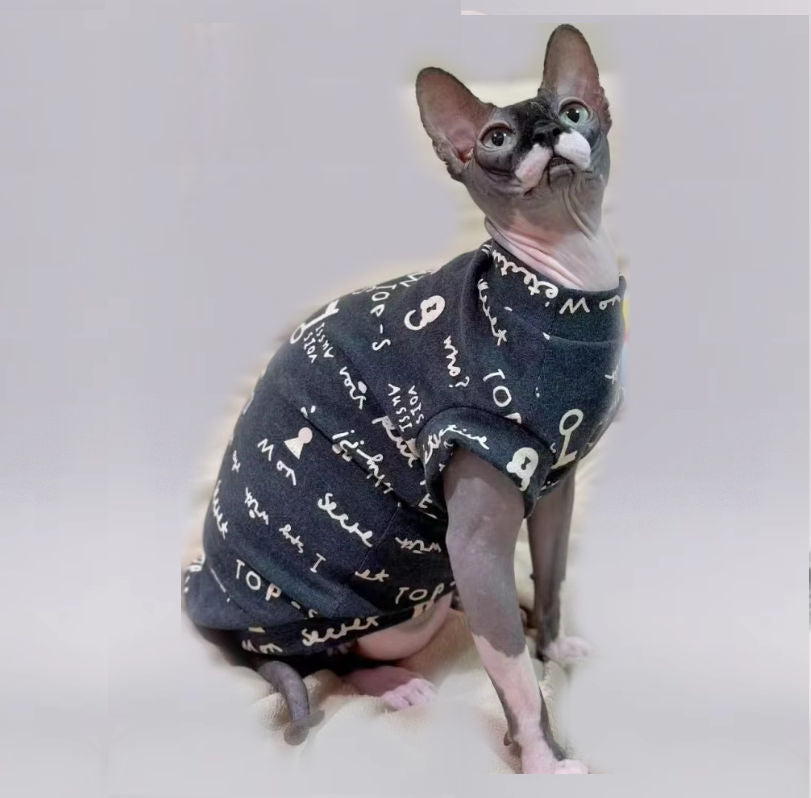 Parisian Graffiti Sphynx Cat T-shirt - Charcoal