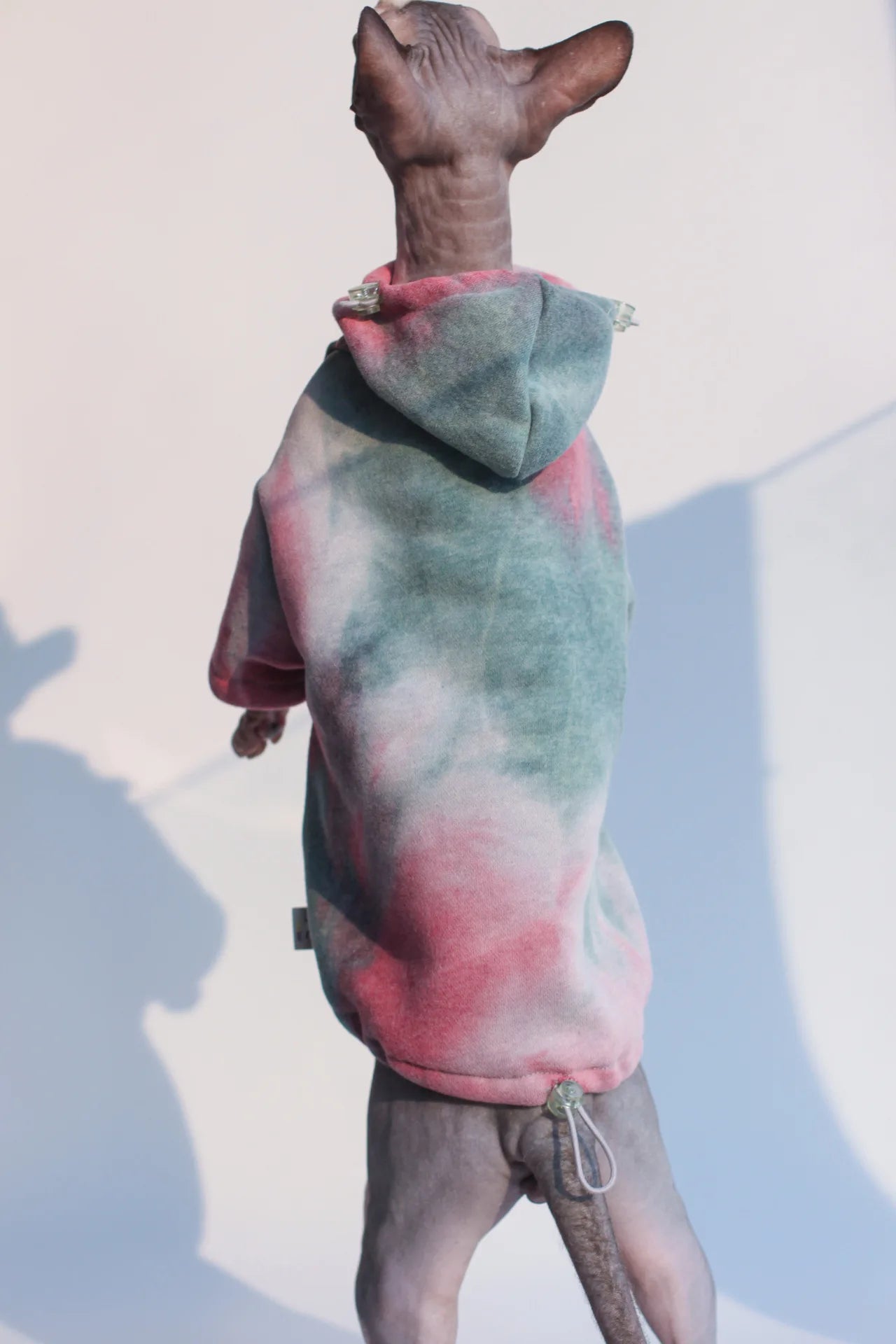 Tie Dye Sphynx Cat Fleece Toggle Hoody