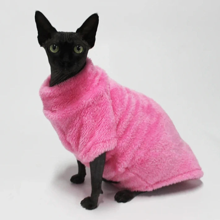 Pretty Pullover Fleece Sphynx Cat Tops
