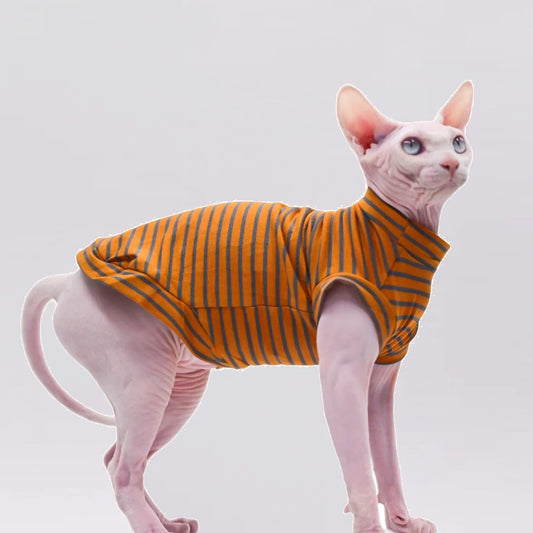 Striped Sphynx Cat Summer Vest T-shirt