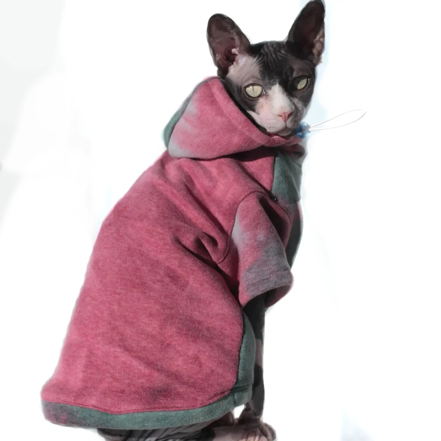 Tie Dye Sphynx Cat Fleece Toggle Hoody