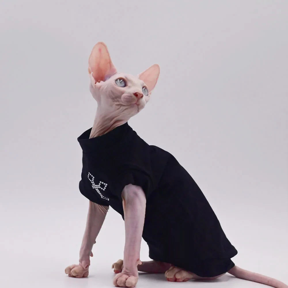 Cardinal Cross Sphynx Cat T-Shirt