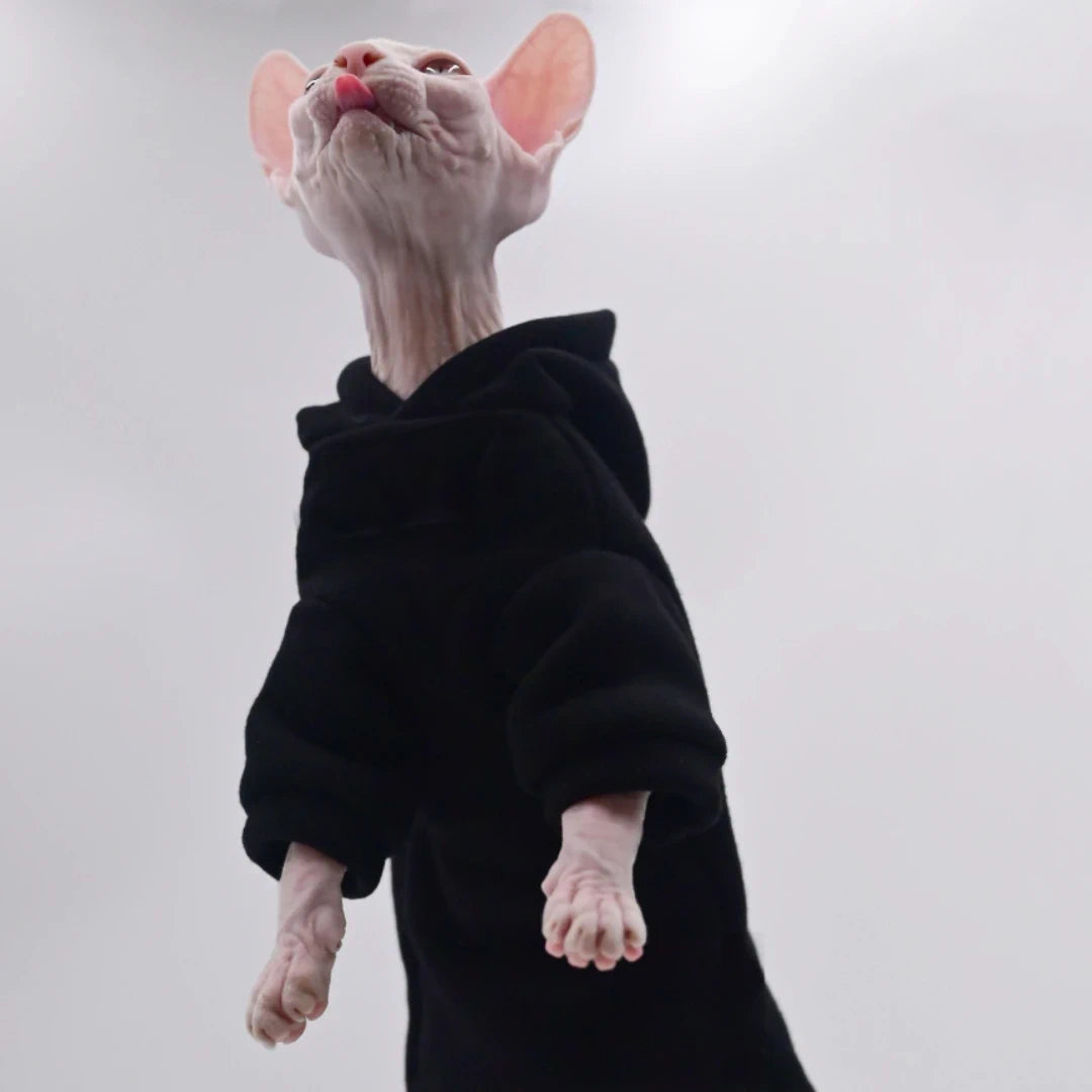 Sphynx Cat Sweatshirt Hoody - Black