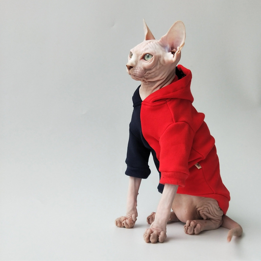 Split Colour Sweatshirt Sphynx Cat Hoodies