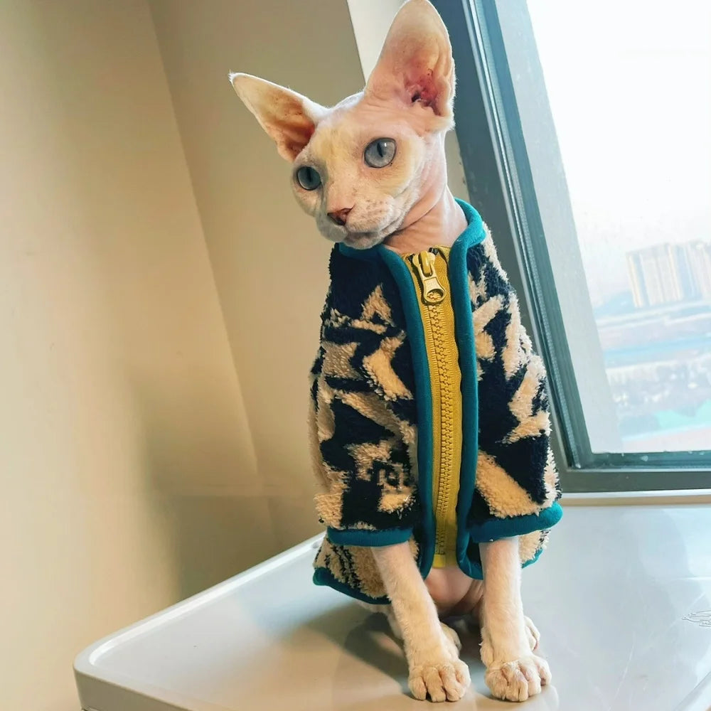 Winter Fleece Sphynx Cat Jacket