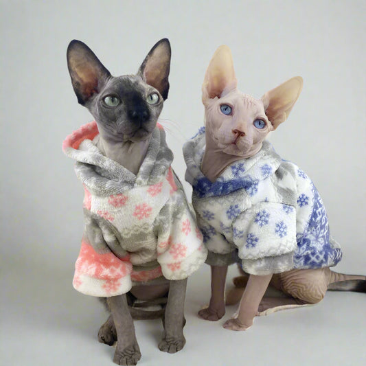 Nordic Hooded Sphynx Cat Fleece Sweaters