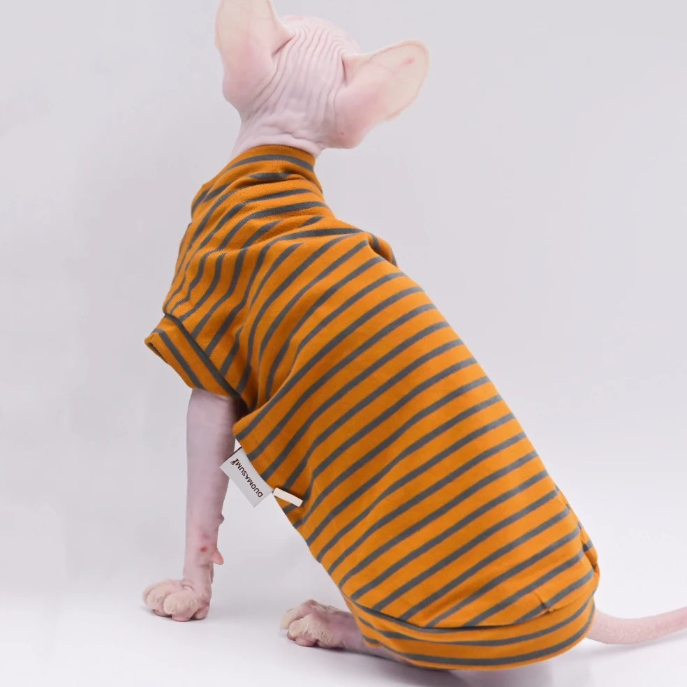 Striped Sphynx Cat Summer Vest T-shirt