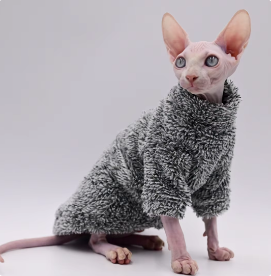 Sphynx Cat Fleece - Sherpa Grey