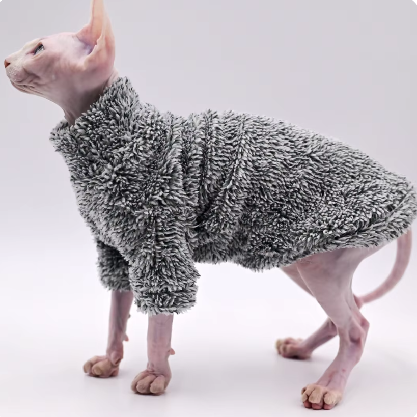 Sphynx Cat Fleece - Sherpa Grey