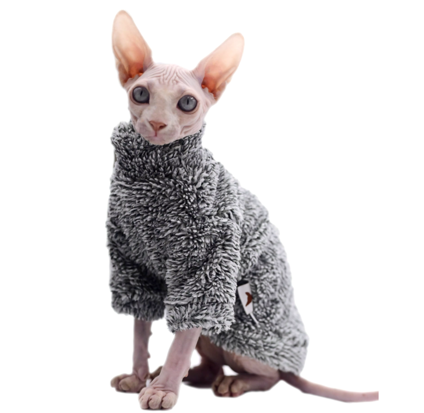 Sphynx Cat Fleece - Sherpa Grey