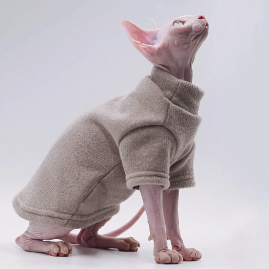 Double Layered Knit Sphynx Cat Jumper Sweater