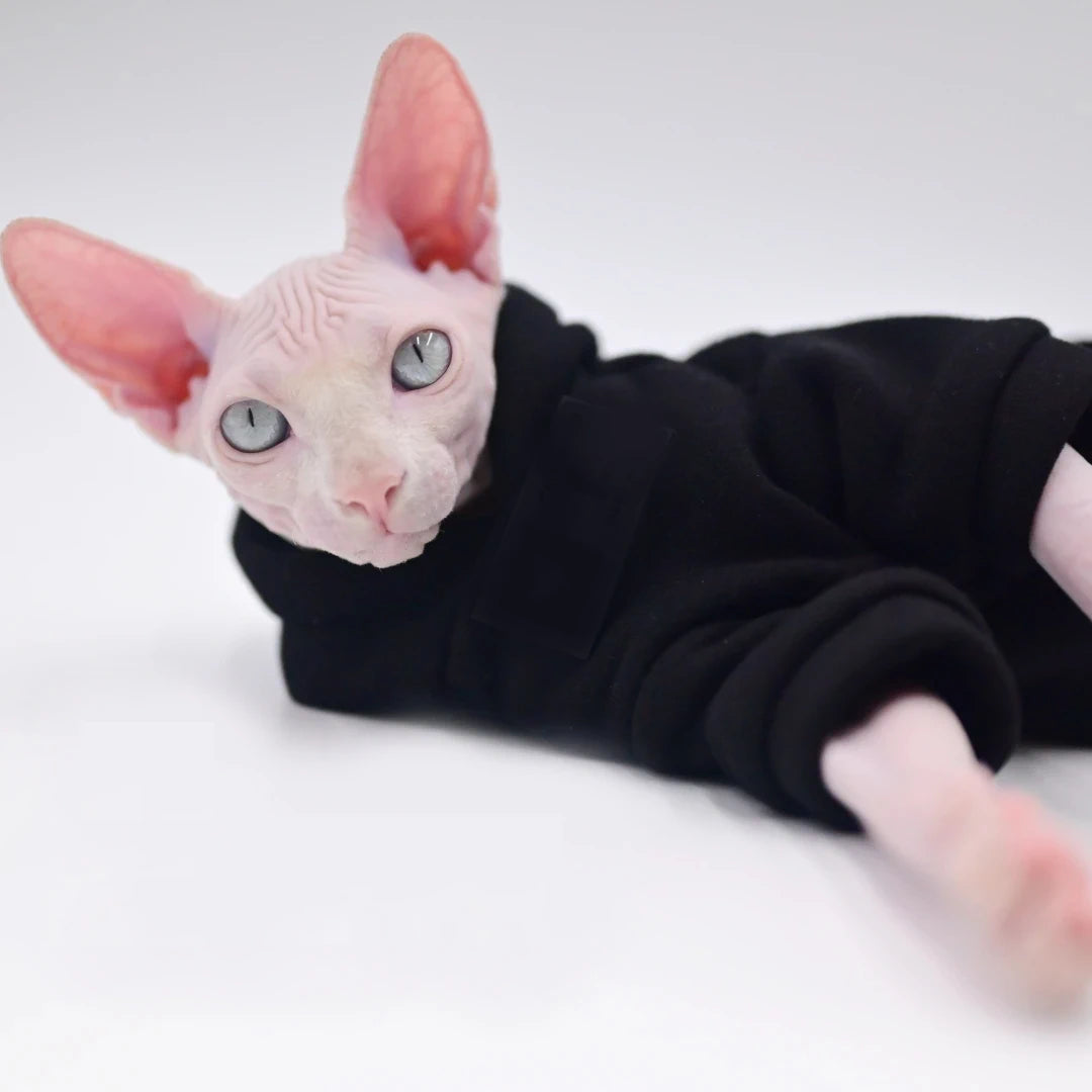 Sphynx Cat Sweatshirt Hoody - Black