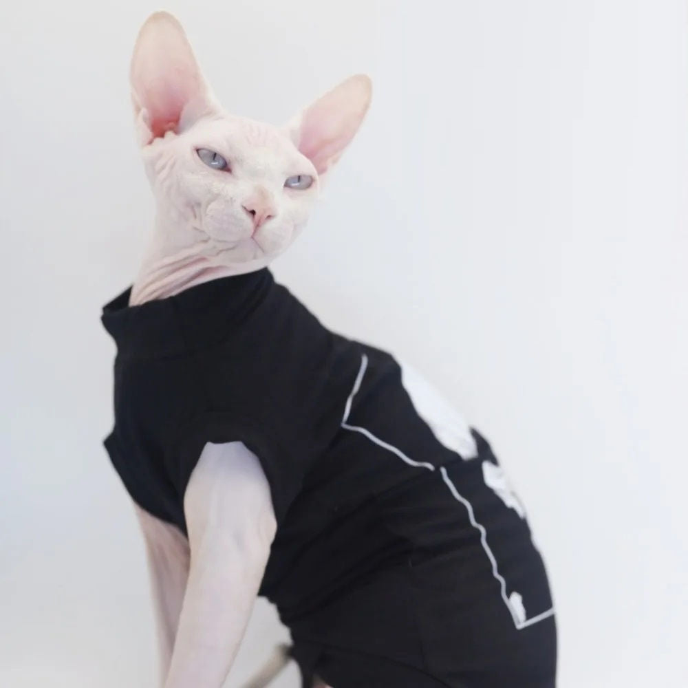 Skull Sphynx Cat T-shirt - Black