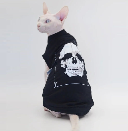Skull Sphynx Cat T-shirt - Black