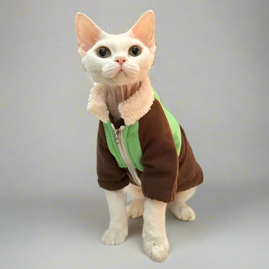 Lambswool-style Sphynx Cat Fleece Jacket