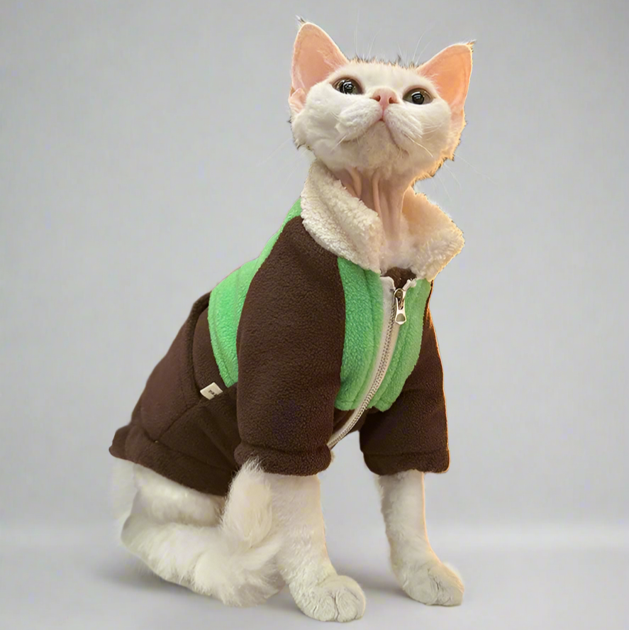 Lambswool-style Sphynx Cat Fleece Jacket