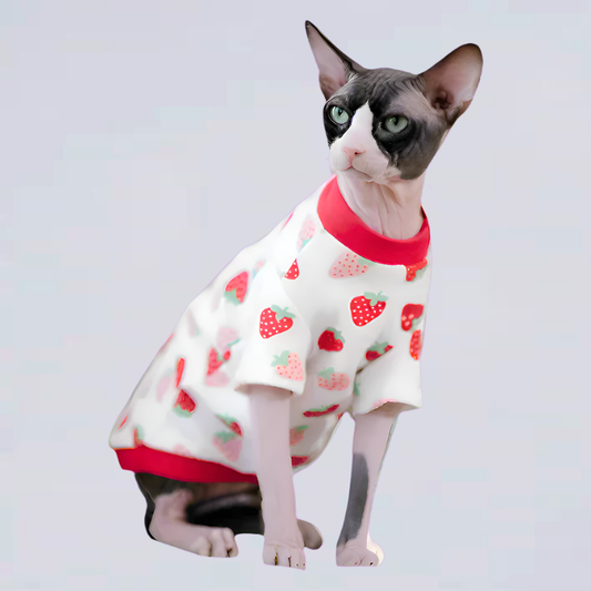 Strawberries Sphynx Cat T-Shirt