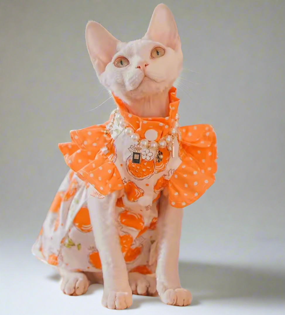 Pomegranate Fruit Sphynx Cat Dress