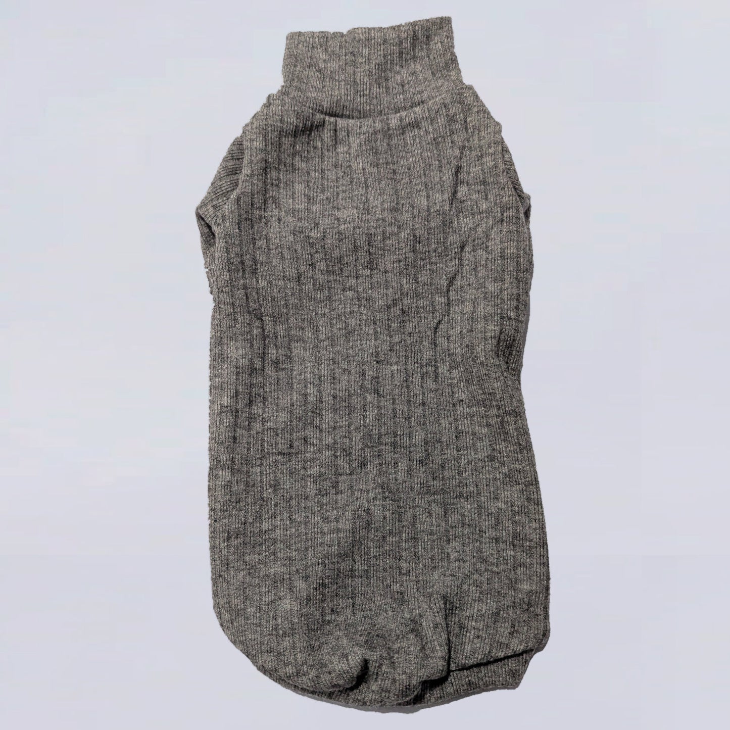Ribbed Knit Sphynx Cat Sweater - Grey