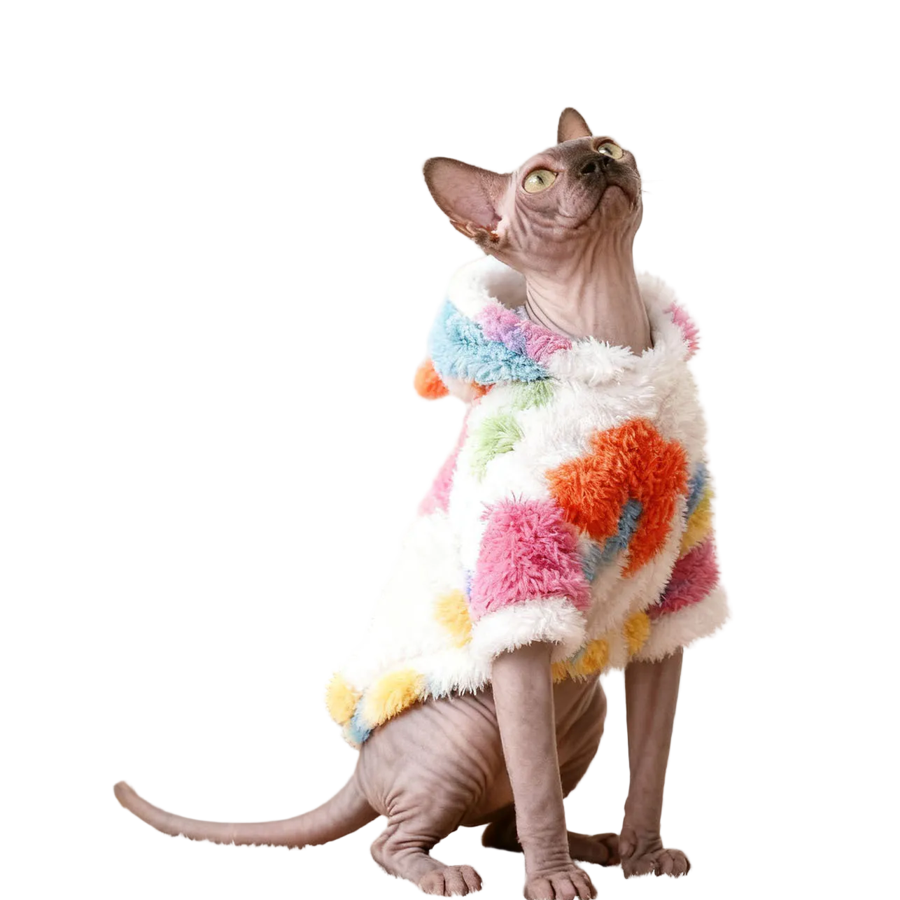 SALE Floral Sphynx Cat Fleece Sweater Jumper
