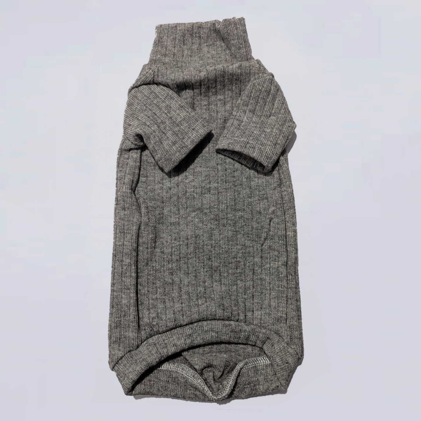 Ribbed Knit Sphynx Cat Sweater - Grey