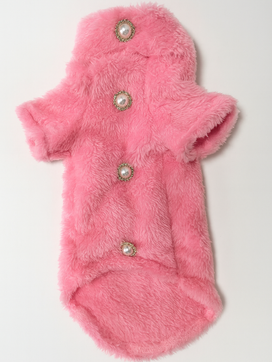 SALE Pink Fluffy Sphynx Cat Fleece Size 2