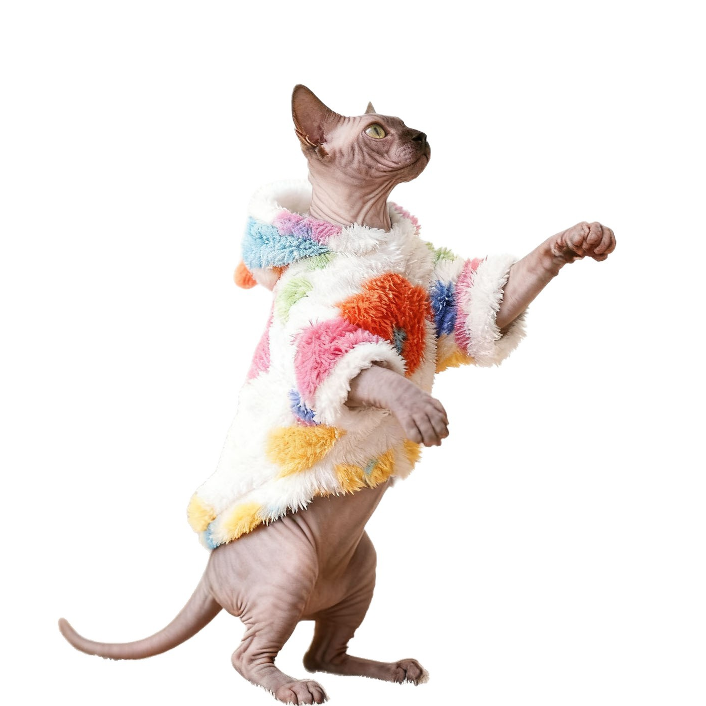 SALE Floral Sphynx Cat Fleece Sweater Jumper