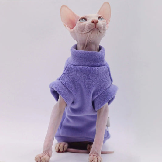 Sphynx Cat Thick Polar Fleece - Lilac