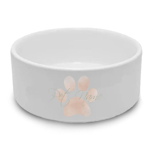 Personalised Cat Bowl with Paw Print Design Image 1