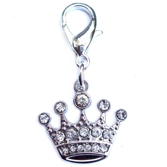 Crystal Crown Cat Charm - Clear Cat Charms | Clothes for Cats