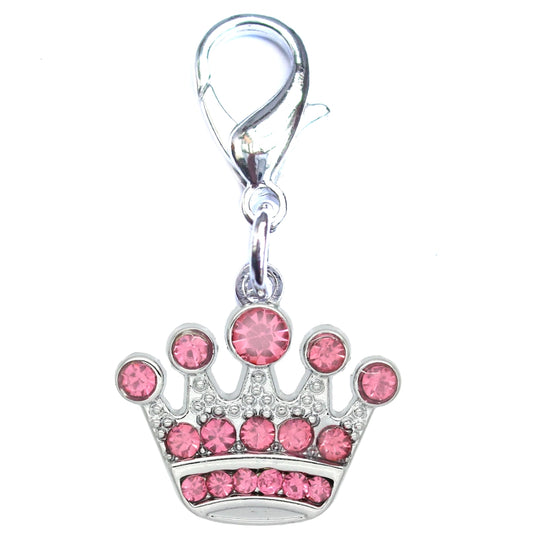 Crystal Crown Cat Charm - Pink Cat Charms | Clothes for Cats