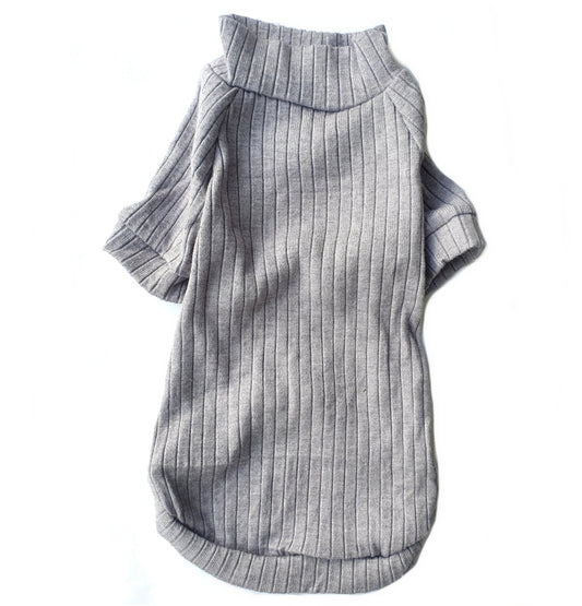 Sphynx Cat Ribbed Thin Stretch Knit - Grey Cat Jumpers | Clothes for Cats